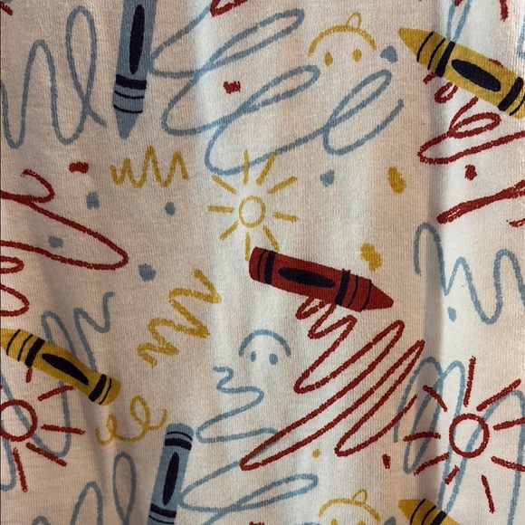 Kids Cotton Pajamas in Multicolor Scribble Design - Picture 2 of 2